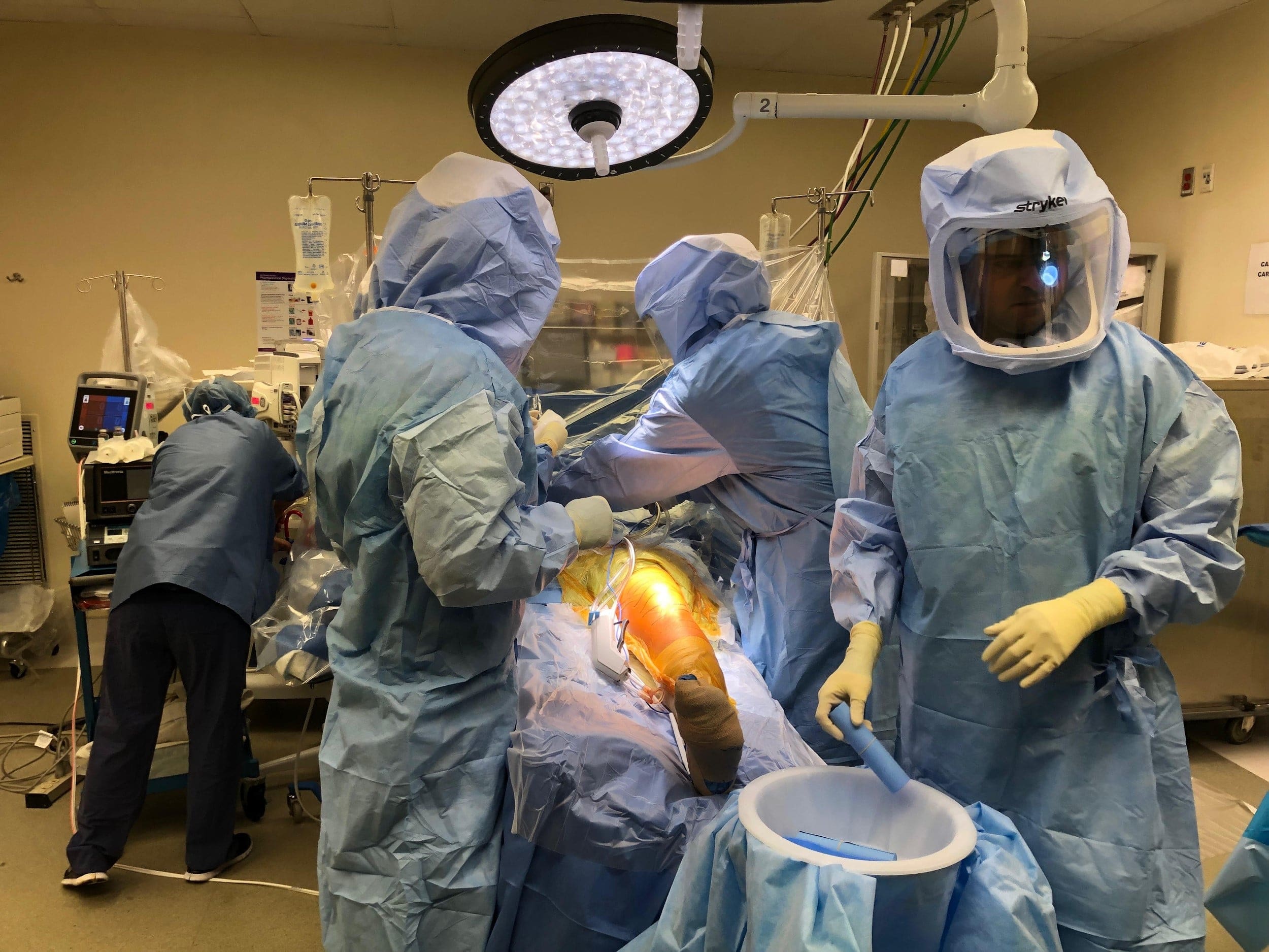 Actual footage surgeons performing the surgery
