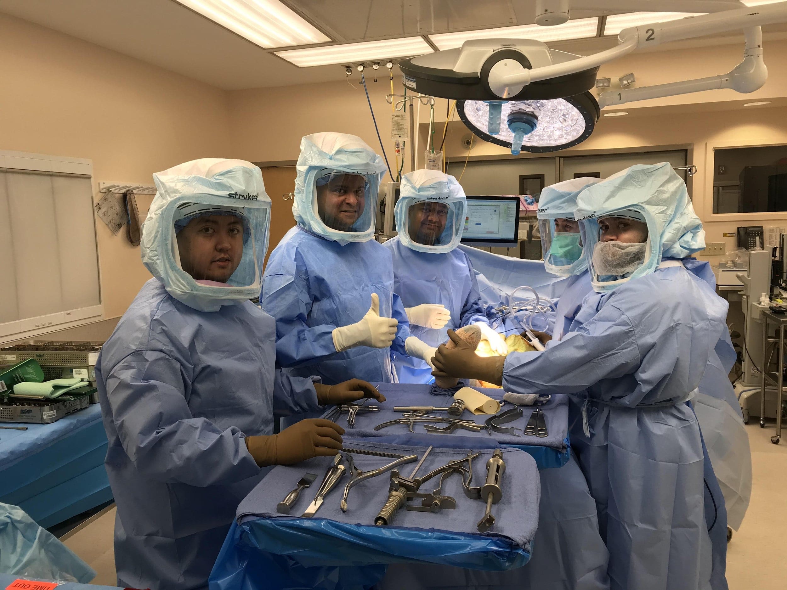 Doctors performing surgery